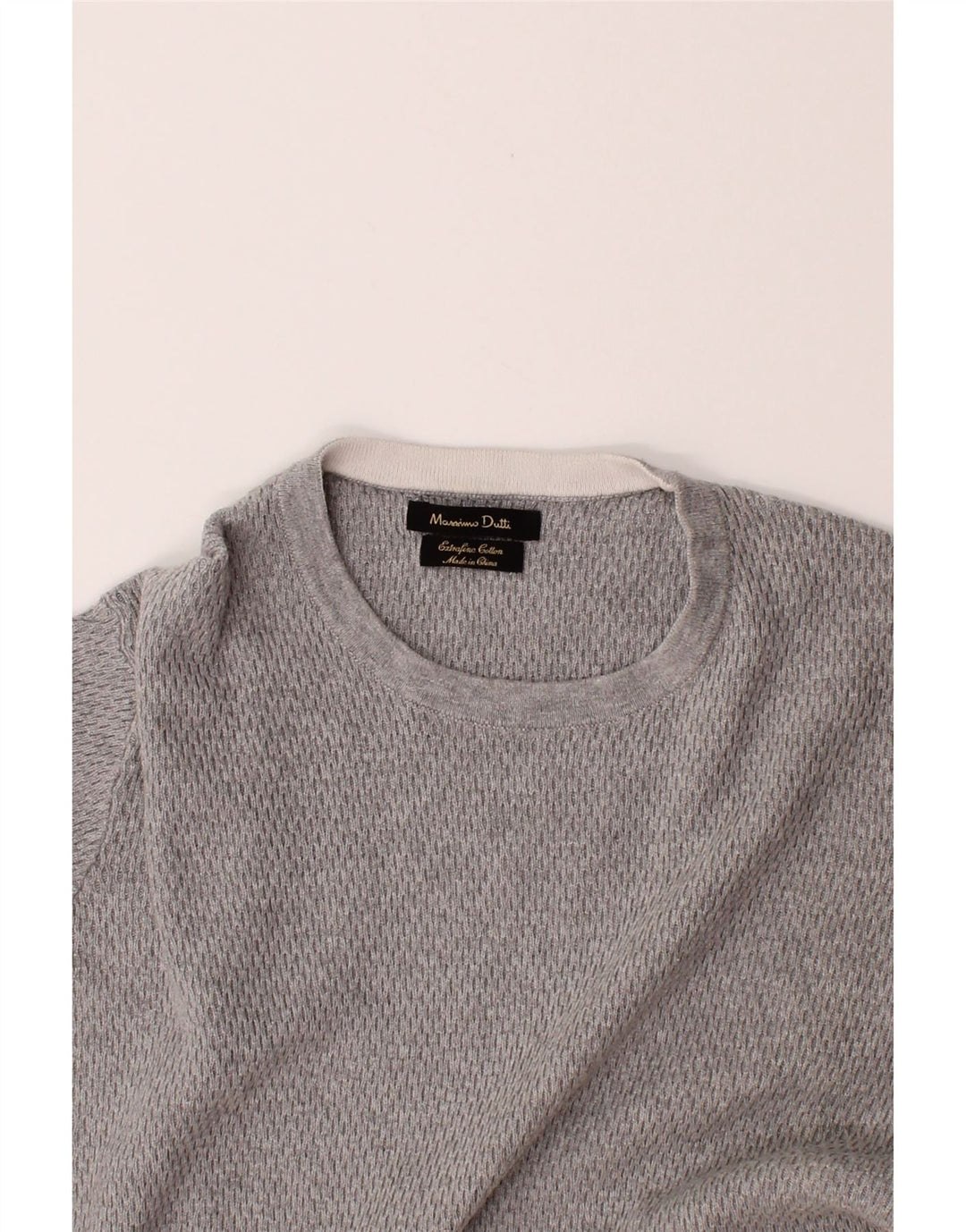 MASSIMO DUTTI Mens Crew Neck Jumper Sweater Small Grey Cotton Vintage Massimo Dutti and Second-Hand Massimo Dutti from Messina Hembry 