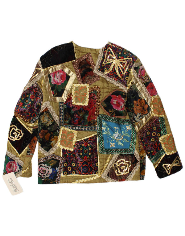 Damska marynarka ELISA LANDRI UK 16, duża patchworkowa wiskoza w kolorze khaki