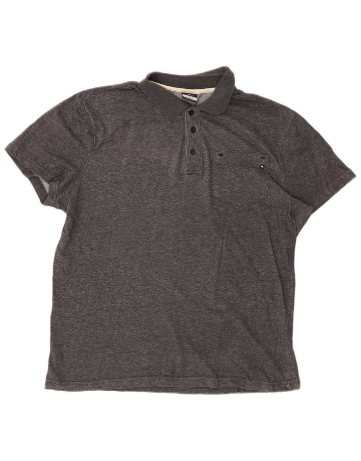 Męska koszulka polo RIP CURL o swobodnym kroju, mała, szara, bawełniana
