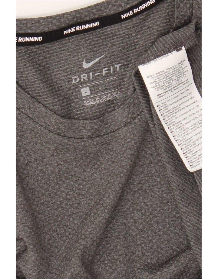 Męski T-shirt Nike Dri Fit, duży, szary, poliestrowy