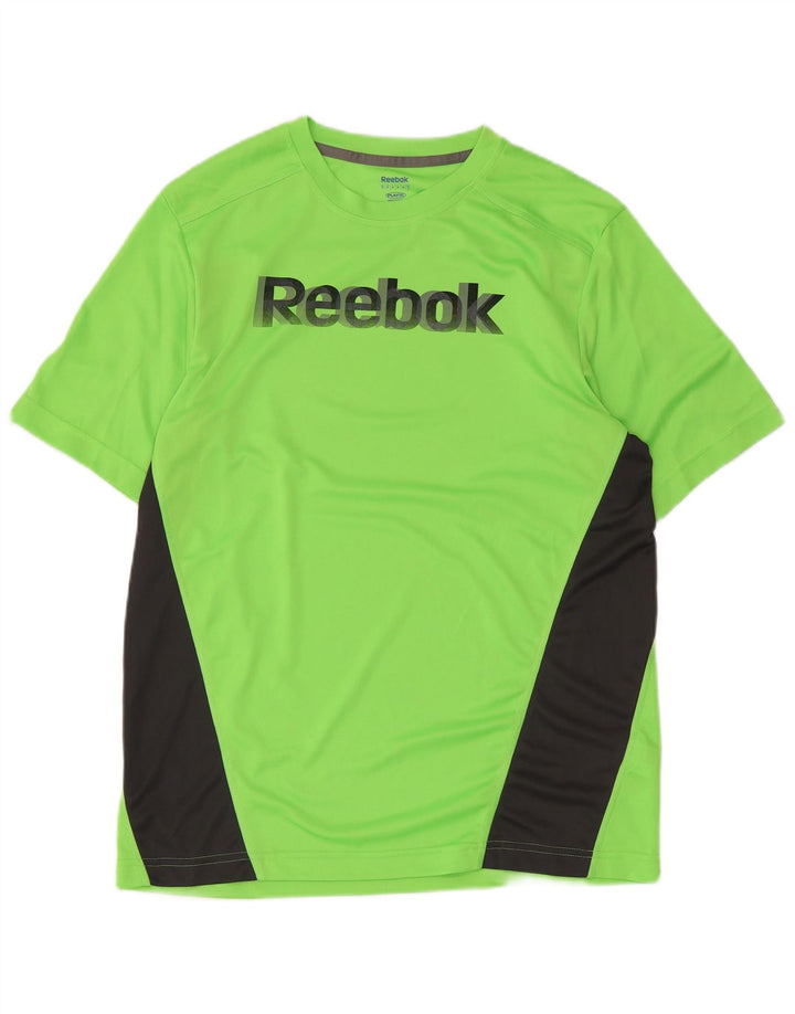 Męska koszulka z grafiką Reebok Top z poliestru w kolorze średniej zieleni