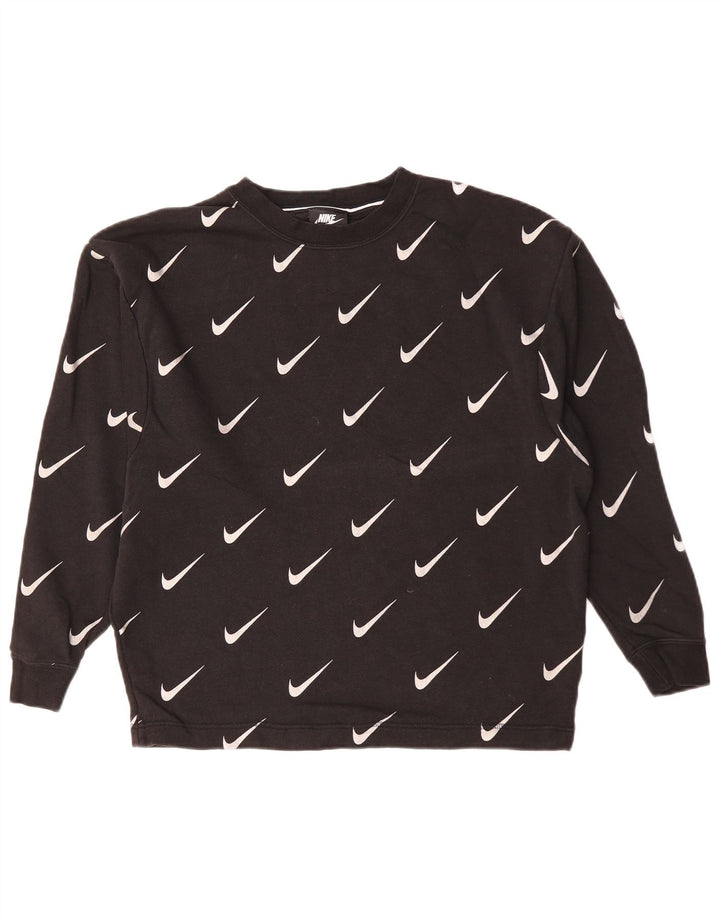 Męska bluza z grafiką NIKE, sweter XS, czarna, bawełniana