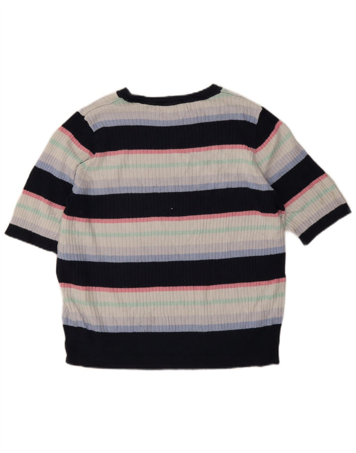Marks & Spencer T-shirt damski Top UK 16, duże, wielokolorowe paski
