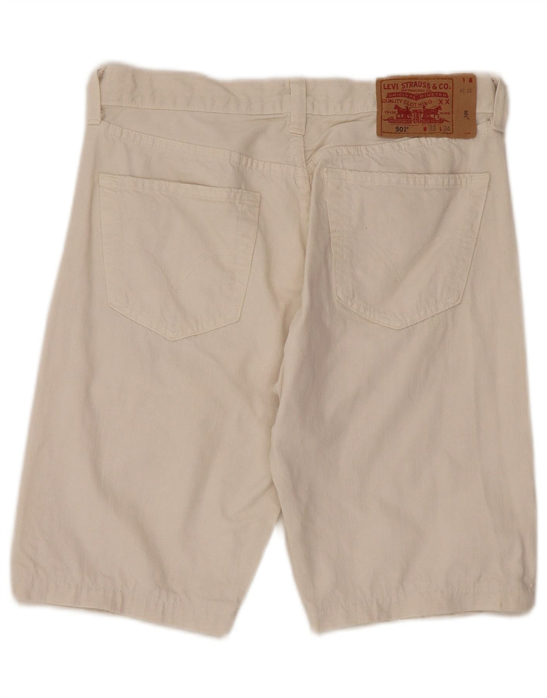Męskie spodenki jeansowe Levi's 501 W33 Średniobiała bawełna