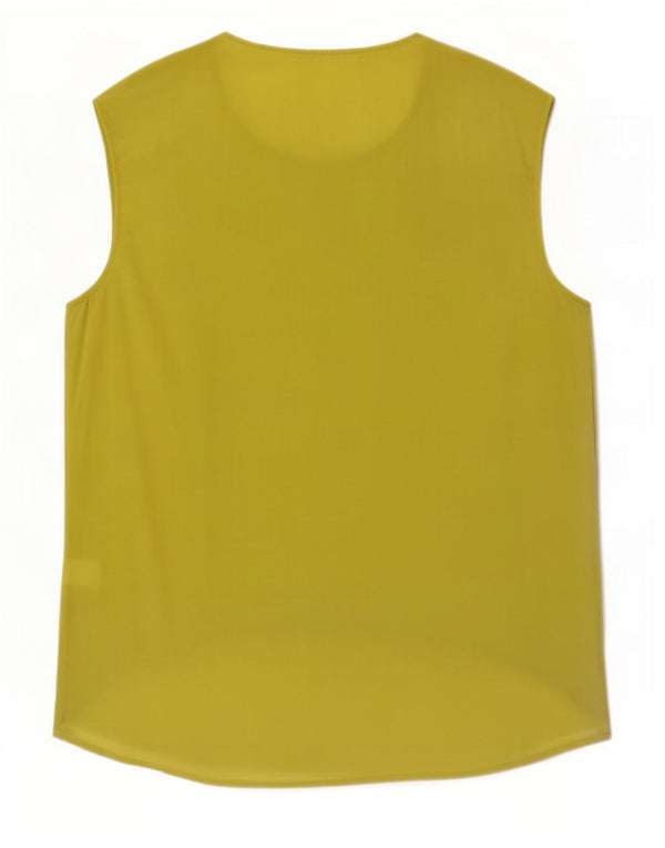 Vintage damska bluzka bez rękawów Top UK 10 Small Green Silk