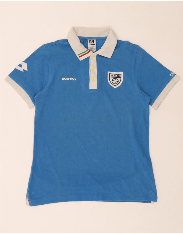 Damska koszulka polo do rugby LOTTO Italia Graphic UK 14, duża, niebieska, bawełniana
