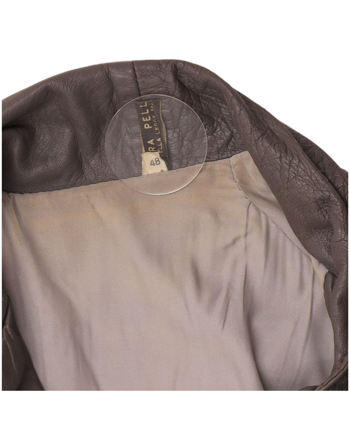 Vintage męska kurtka skórzana IT 48 średniej szarej skóry