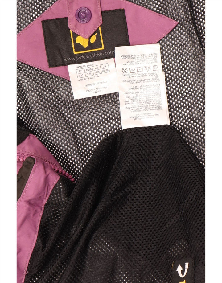 Damska kurtka przeciwdeszczowa JACK WOLFSKIN Graphic UK 22/24 2XL Fioletowy blok kolorów