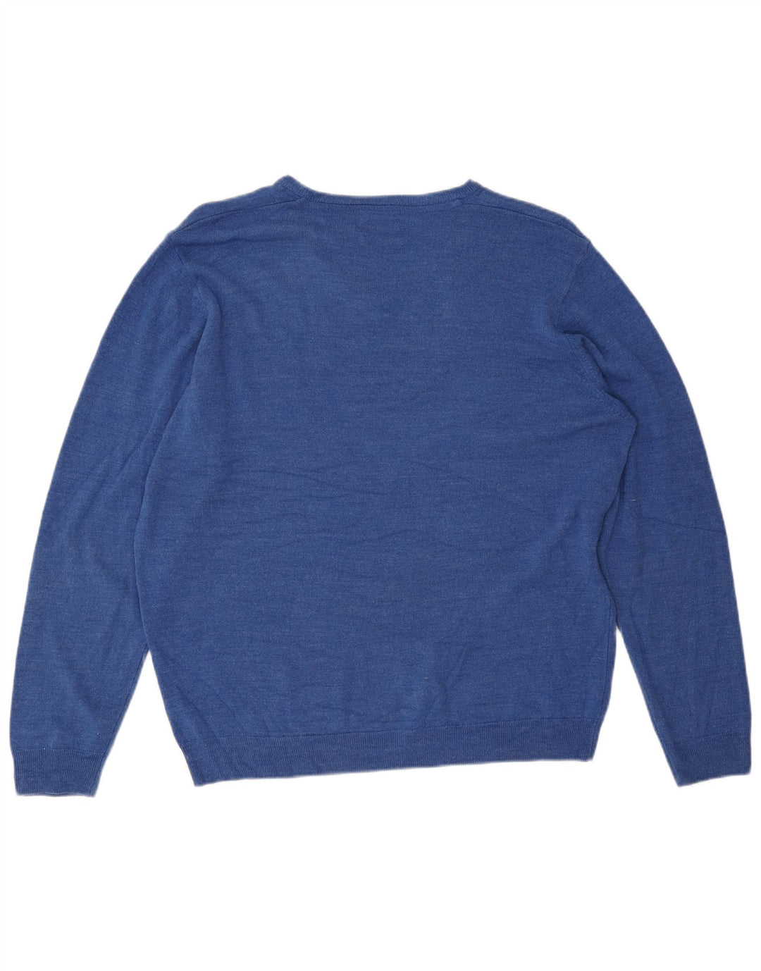 Marks & Spencer Męski sweter z dekoltem w kształcie litery V, 2XL, niebieski akryl