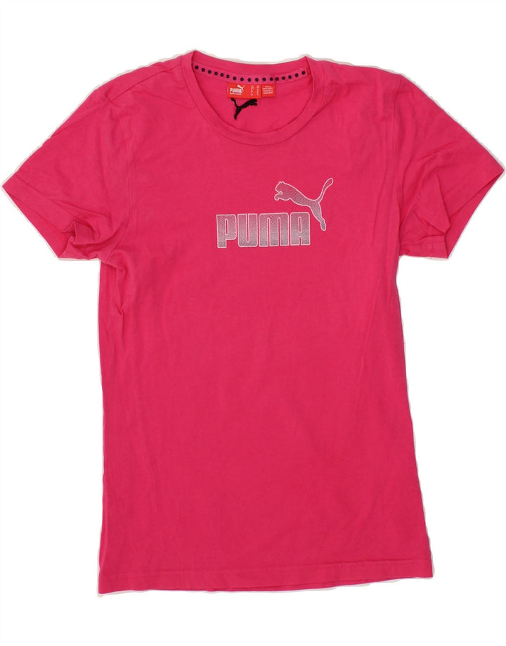 PUMA Womens Graphic T-Shirt Top UK 8 Small  Pink Vintage Puma and Second-Hand Puma from Messina Hembry 