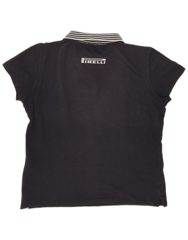Pirelli Womens Polo Shirt UK 18 XL Navy Blue Cotton