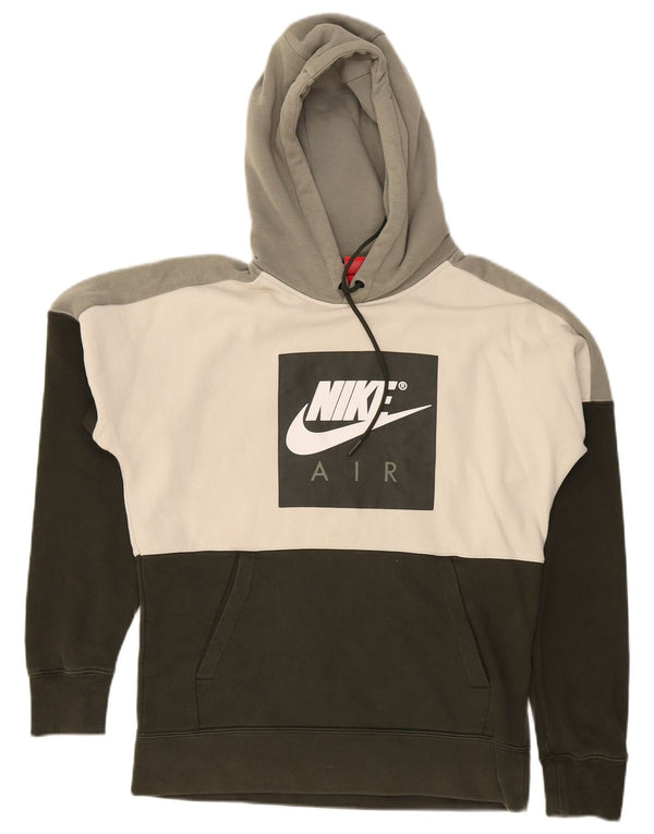 Męski sweter z kapturem NIKE z grafiką, mały, bawełniany w kolorze khaki