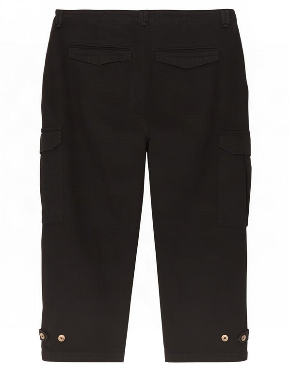 Marks & Spencer Damskie Krótkie spodnie z wysokim stanem UK 22 3XL W42 L24 Czarne
