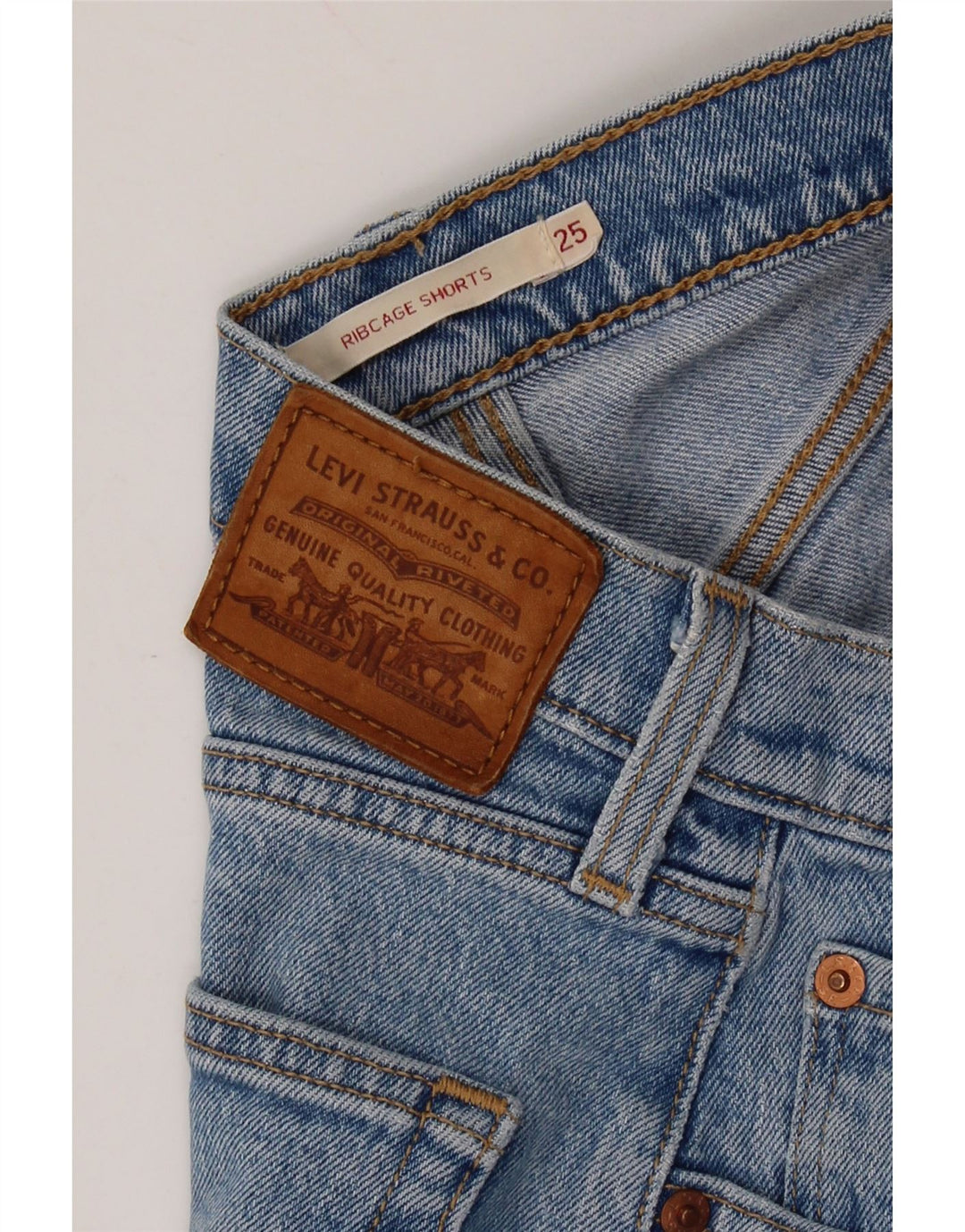 Damskie spodenki jeansowe LEVI'S Ribcage W25 XS Niebieskie