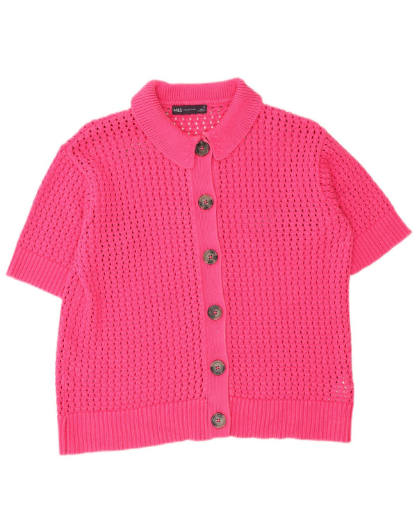Marks & Spencer Damski sweter z krótkim rękawem, UK 10, mały, różowy