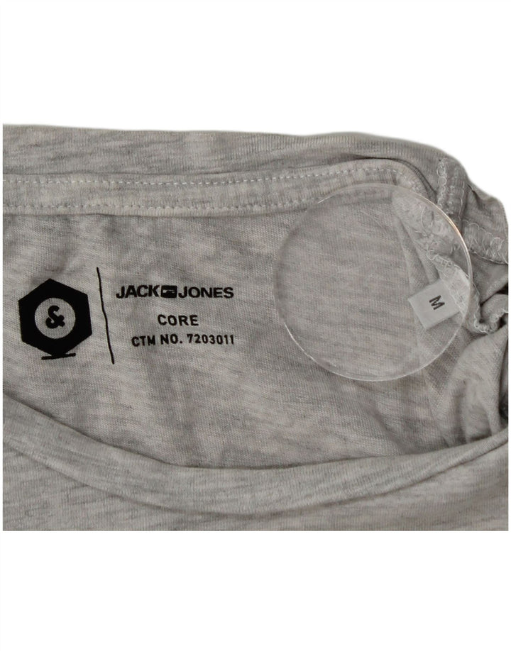 Męski T-shirt z grafiką Jack & Jones, średnioszary, bawełniany