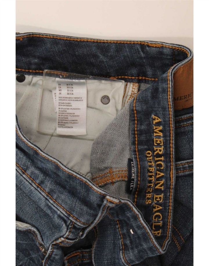 Damskie jeansy American Eagle ze stretchem W30 L31, niebieska bawełna