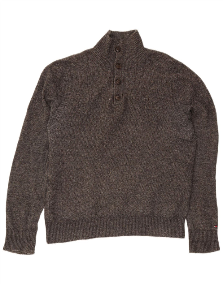 Męski sweter zapinany na guziki Tommy Hilfiger Średniej szarej wełny
