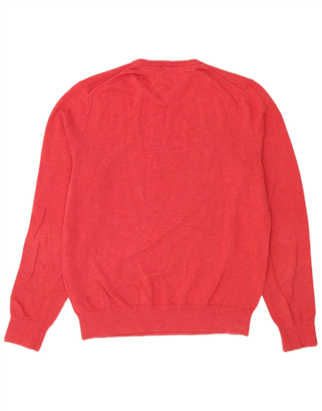 Męski sweter z okrągłym dekoltem Tommy Hilfiger, mały, czerwony, bawełniany