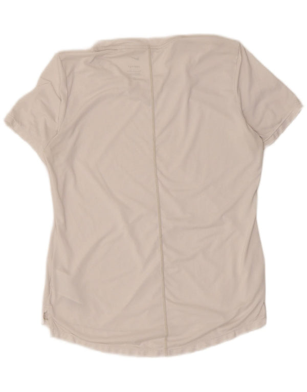 Damska koszulka Nike Dri Fit Top UK 10, mała, biała, poliestrowa