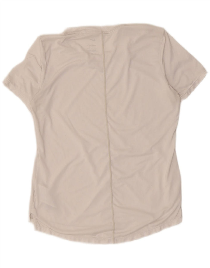Damska koszulka Nike Dri Fit Top UK 10, mała, biała, poliestrowa