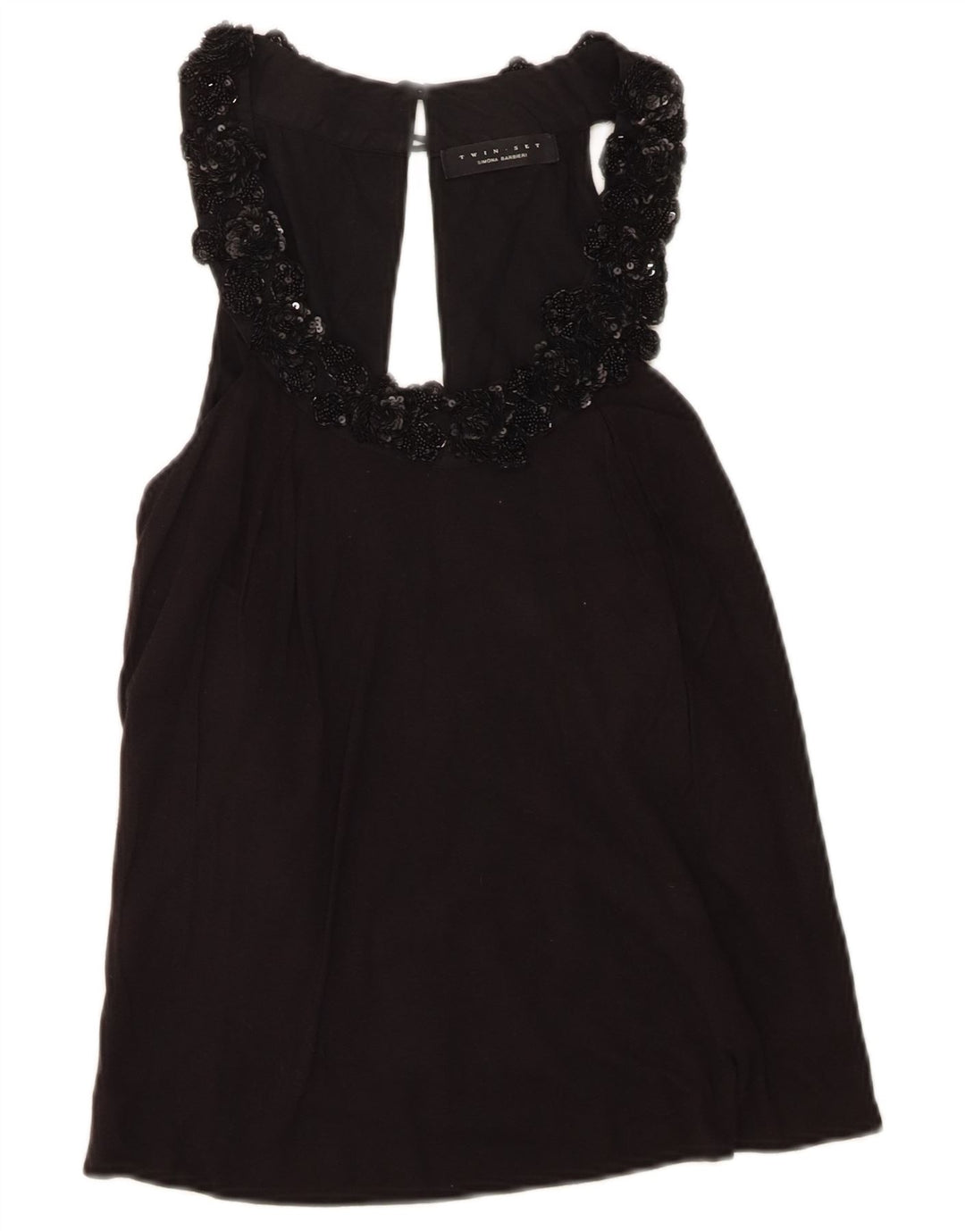 TWIN-SET Womens Halter Top UK 10 Small Black Viscose