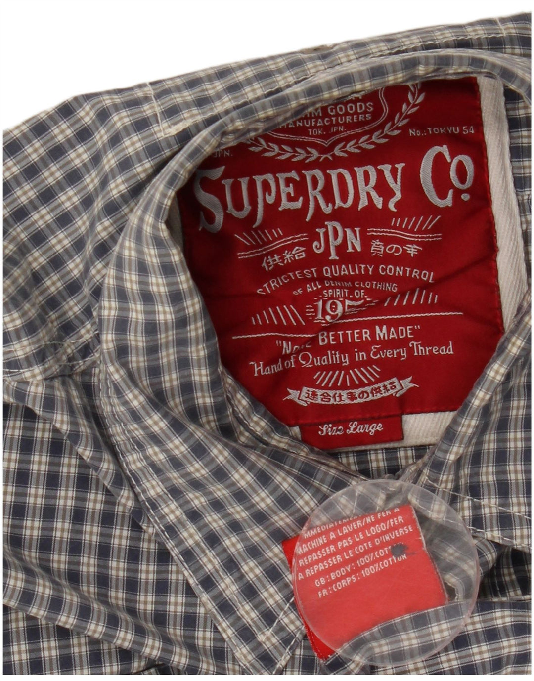 Koszula męska Superdry, bawełniana, w dużą niebieską kratkę