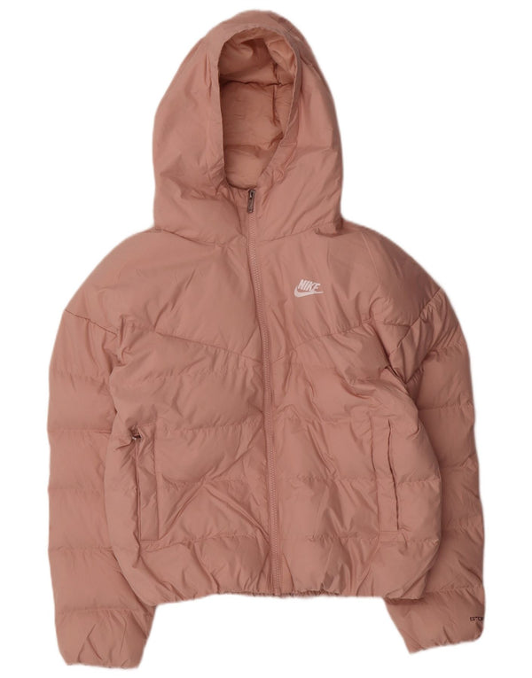 Damska kurtka Nike Storm-Fit z kapturem, obszerną, wyściełaną, UK 6 XS, różowa, poliestrowa