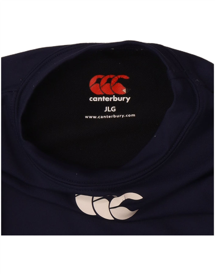 Chłopięcy top z grafiką Canterbury z długim rękawem, 8-9 lat, duży, granatowy