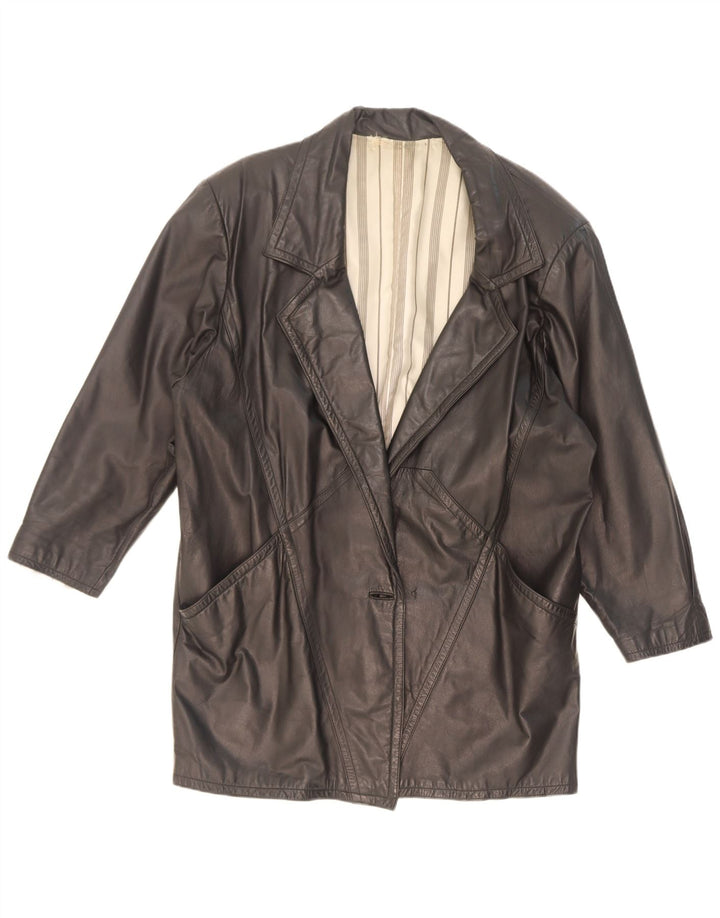 Damski płaszcz skórzany C&A UK 18 XL, czarny