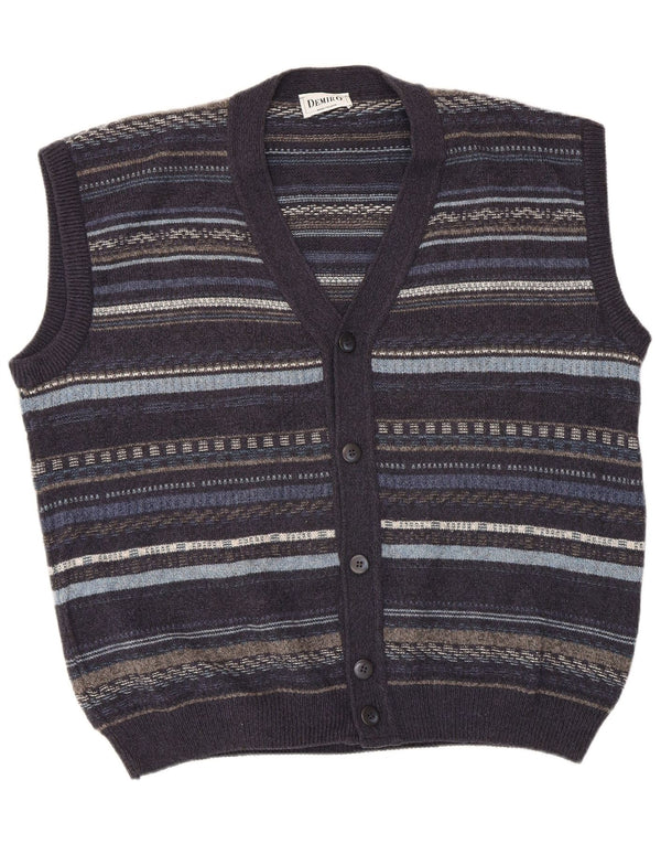 Męski sweter bez rękawów Demiro IT 54 XL w granatowe paski