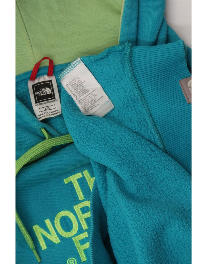 Damski sweter z kapturem THE NORTH FACE UK 16, duży, niebieski, bawełniany