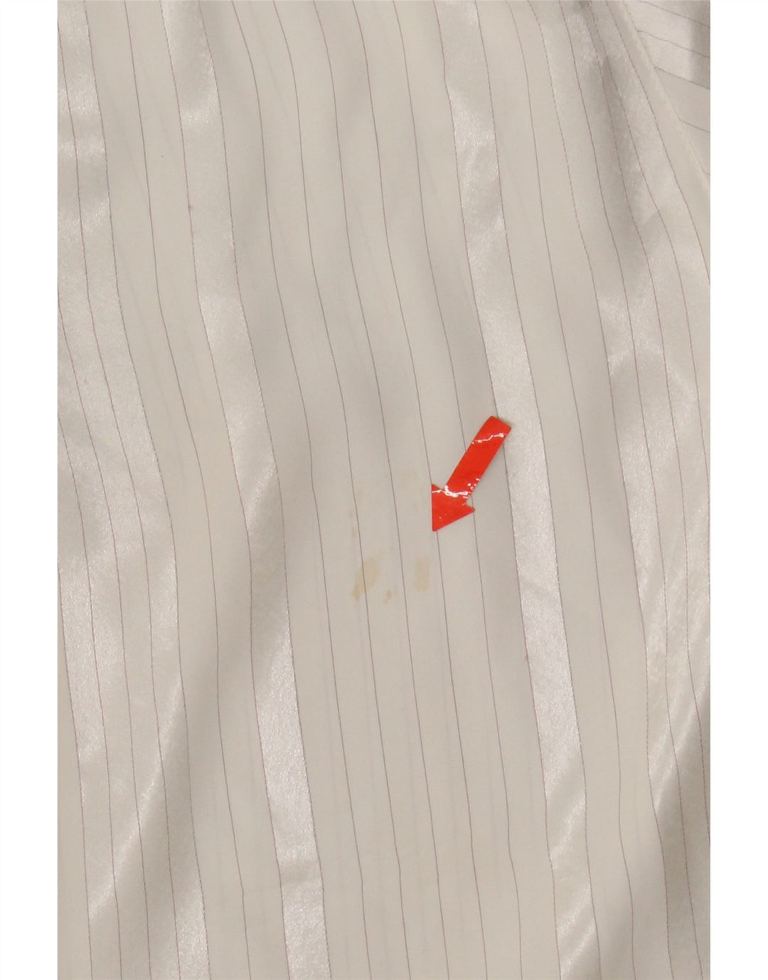 VINTAGE Womens Shirt Blouse UK 14 Medium  White Striped Polyester Vintage Vintage and Second-Hand Vintage from Messina Hembry 