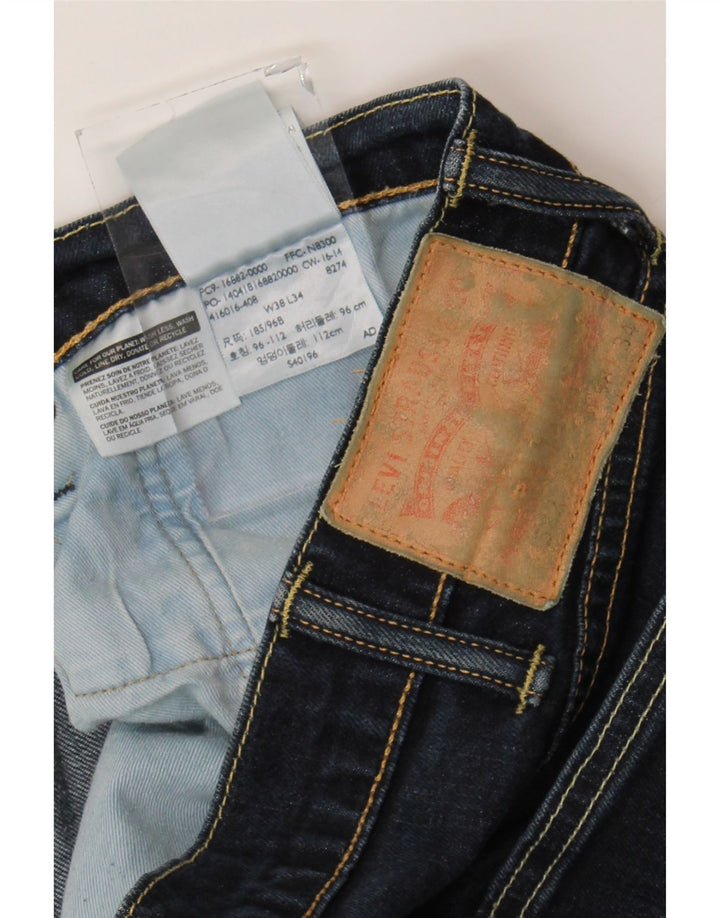 Męskie dżinsy Levi's 522 Straight W38 L34 Granatowa bawełna