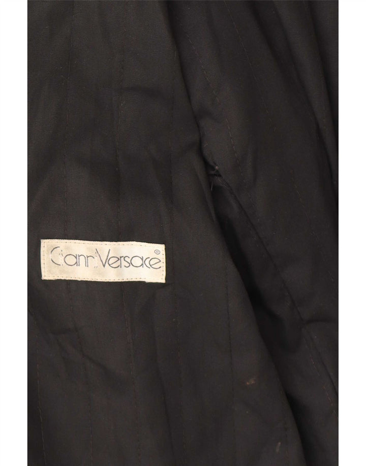 Damska kurtka skórzana Gianni Versace UK 18 XL, czarna skóra