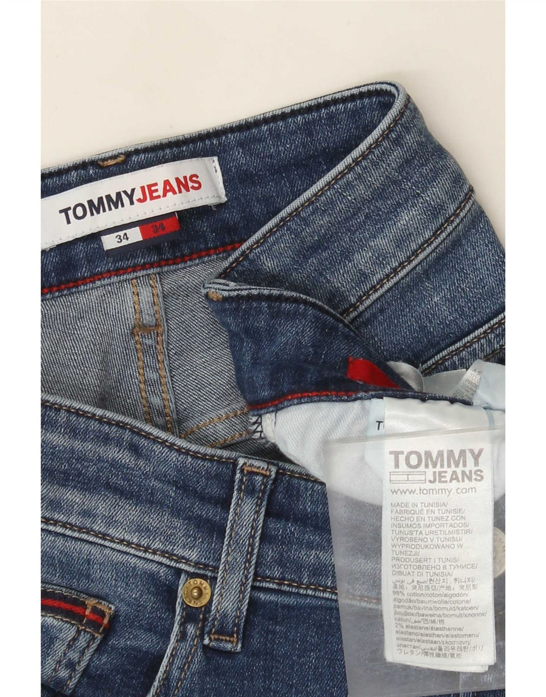 Męskie jeansy slim fit Tommy Hilfiger W34 L34 Niebieskie bawełniane