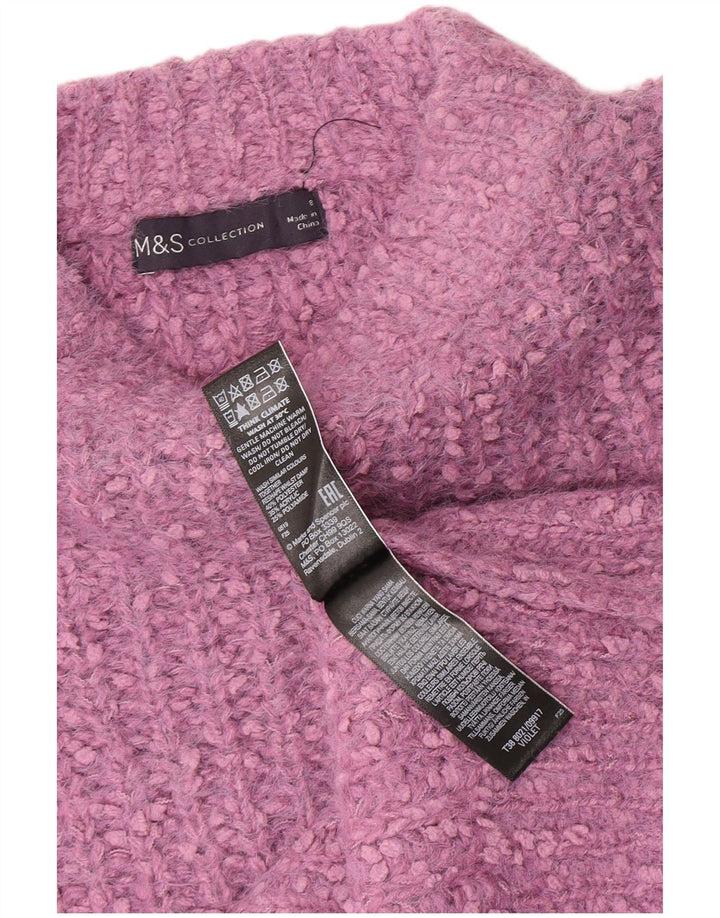 Marks & Spencer Damski sweter z dekoltem w łódkę, UK 8, mały, fioletowy poliester