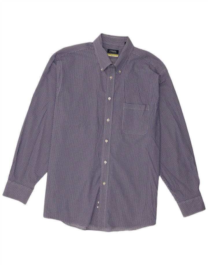 Koszula męska Chaps o regularnym kroju, rozmiar 18, 2XL, niebieska bawełniana kratka