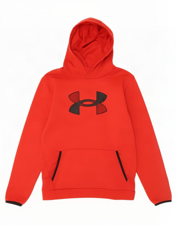 Chłopięcy sweter z kapturem Under Armour z grafiką, 13-14 lat, XL, czerwony, poliester