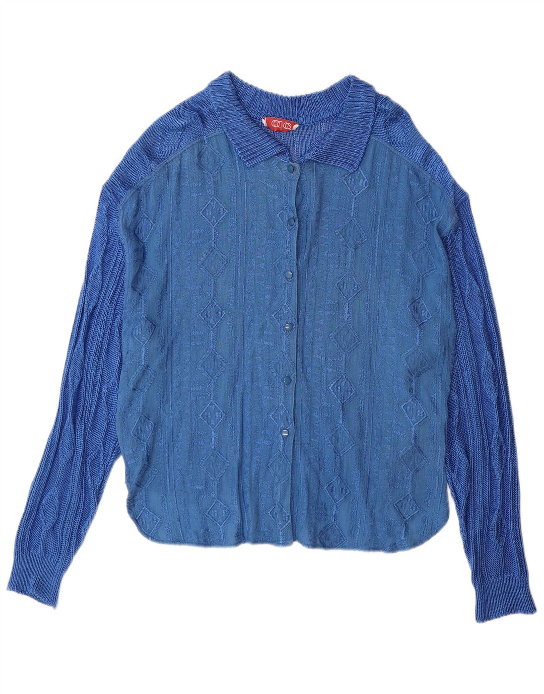 Sweter damski w stylu vintage IT 44 Średni niebieski, geometryczny wiskoza
