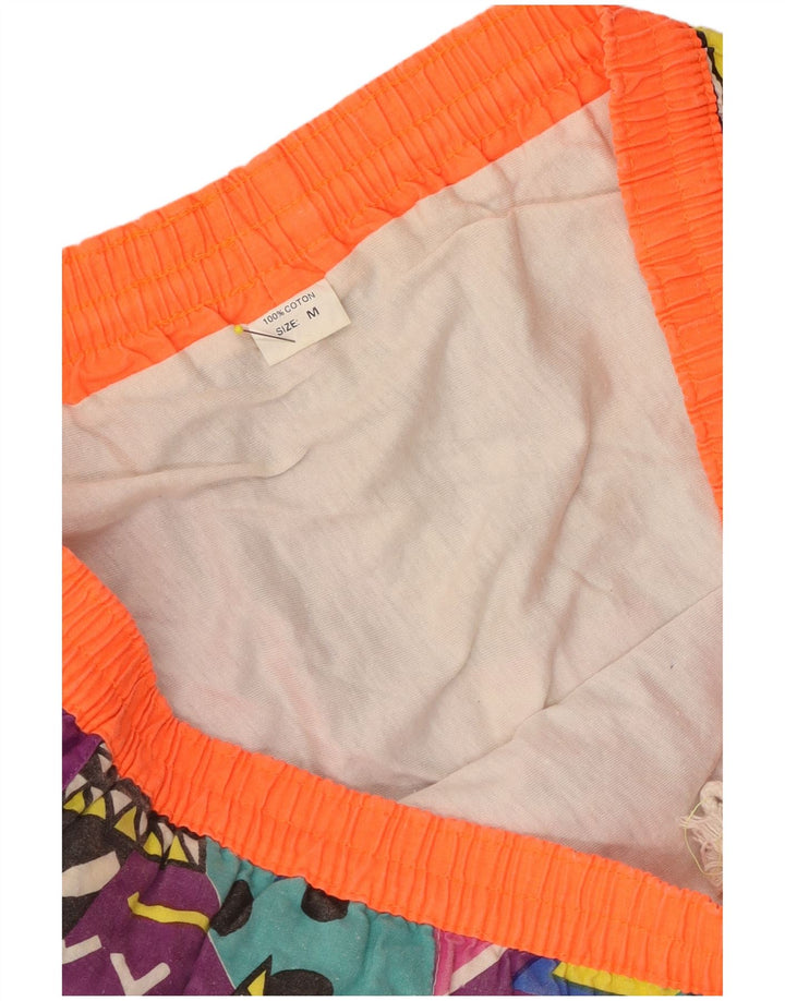 Spodenki męskie w stylu vintage, średnie W32, fioletowa, geometryczna bawełna