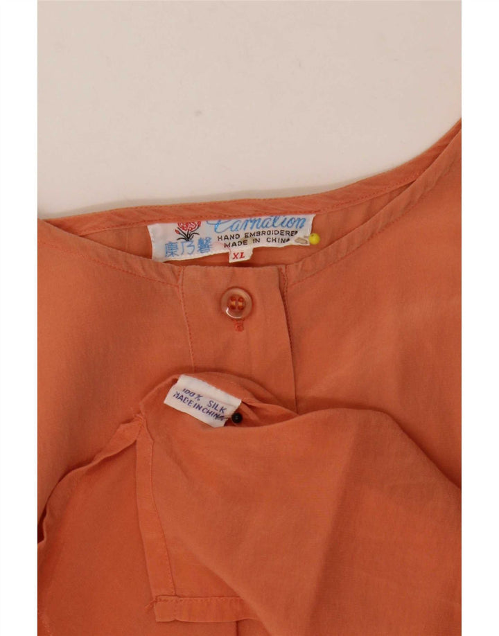 Bluzka damska Vintage Top UK 18 XL Pomarańczowy jedwab