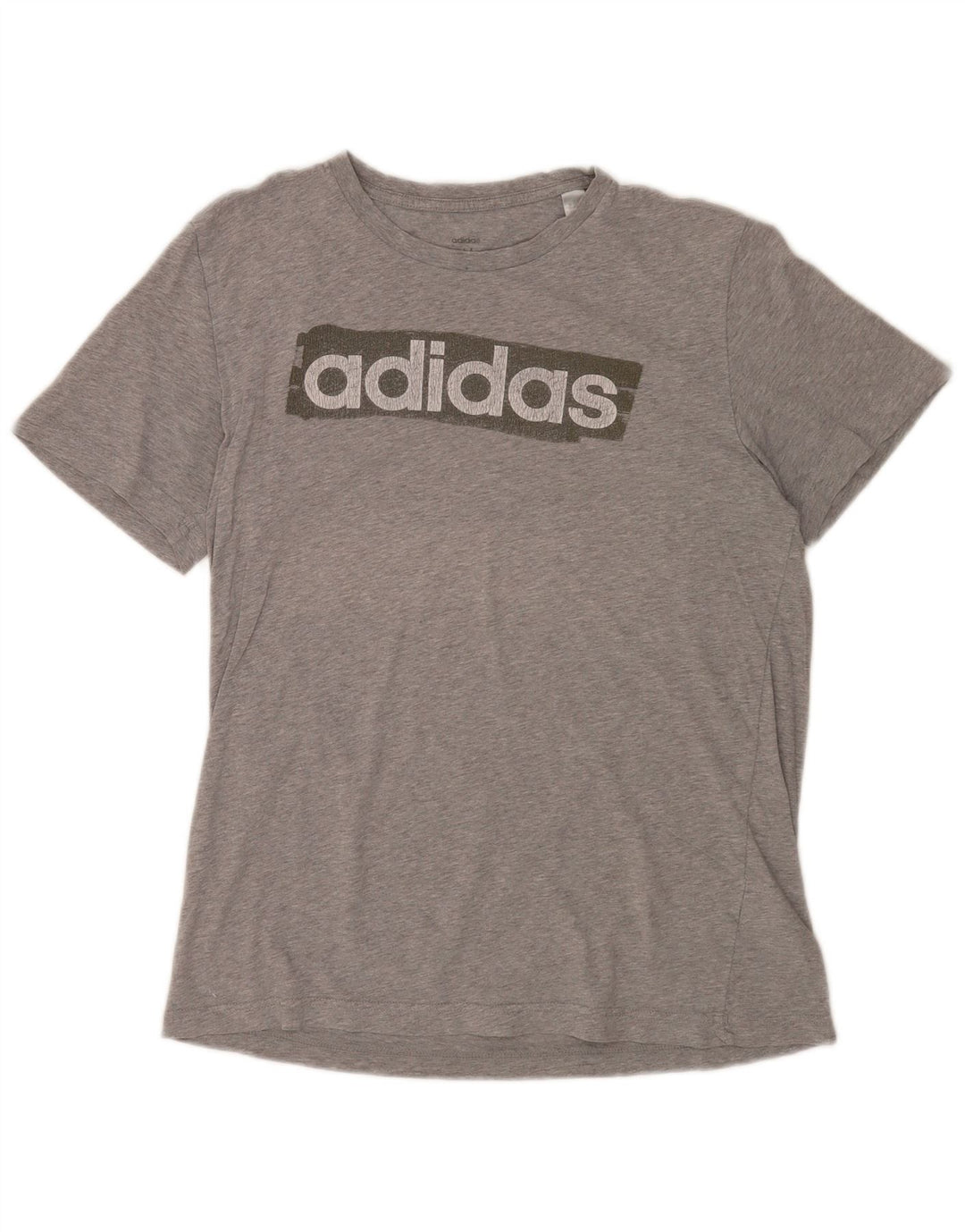 Męska koszulka z grafiką Adidas, średnia, szara bawełna