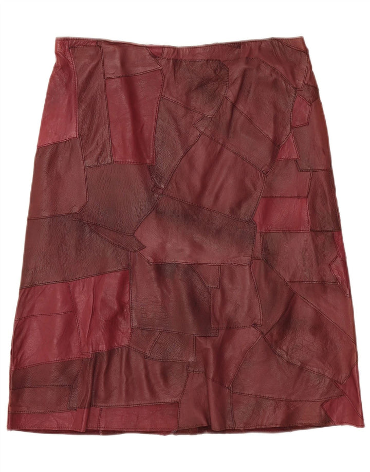 Damska spódnica skórzana VINTAGE IT 44 Medium W32 Burgundowa skóra