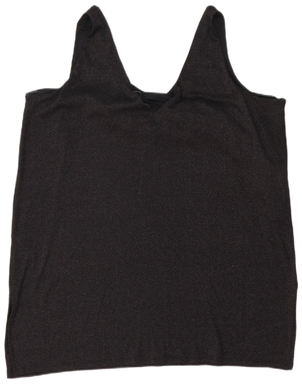 Marks & Spencer Damska sukienka-tunika bez rękawów UK 24 4XL Czarny poliester