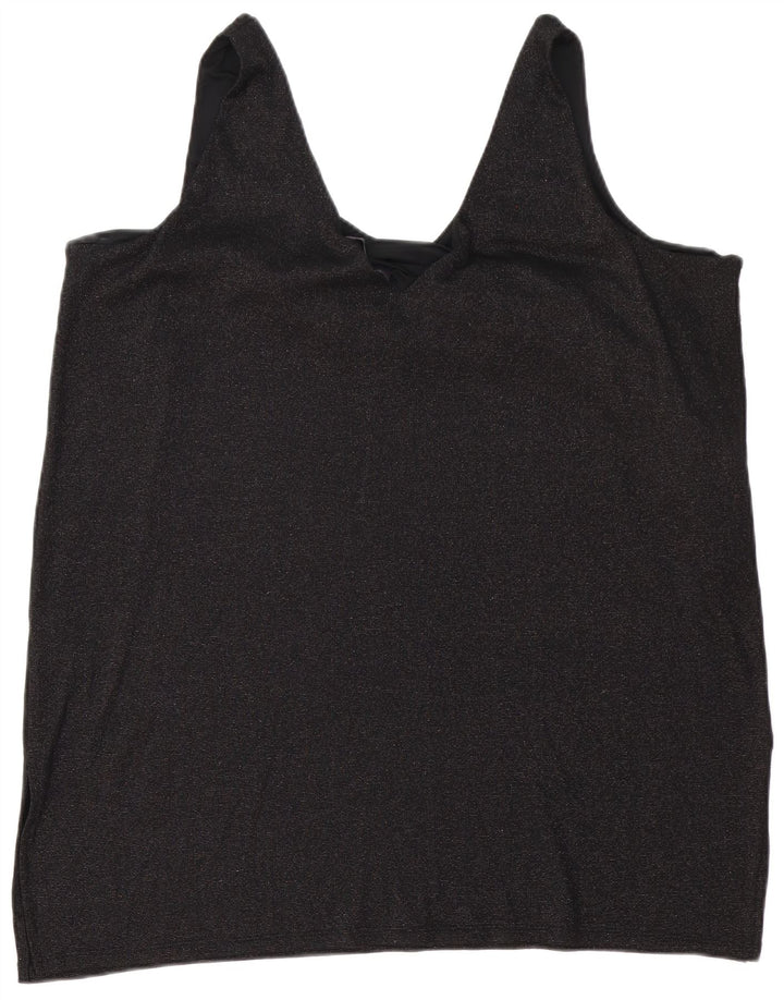 Marks & Spencer Damska sukienka-tunika bez rękawów UK 24 4XL Czarny poliester