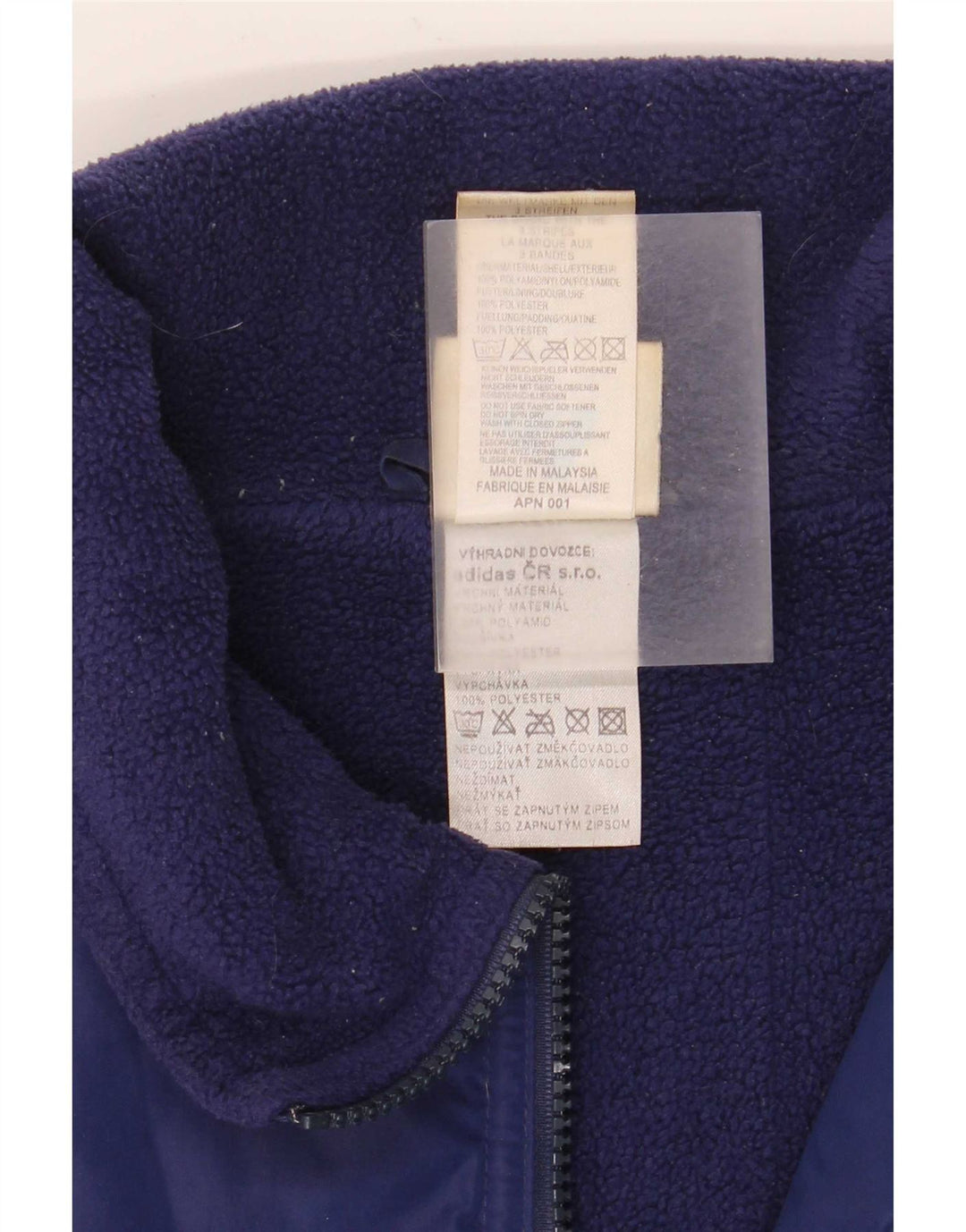 Męska kurtka bomber Adidas UK 42/44, duża, niebieska, poliamidowa