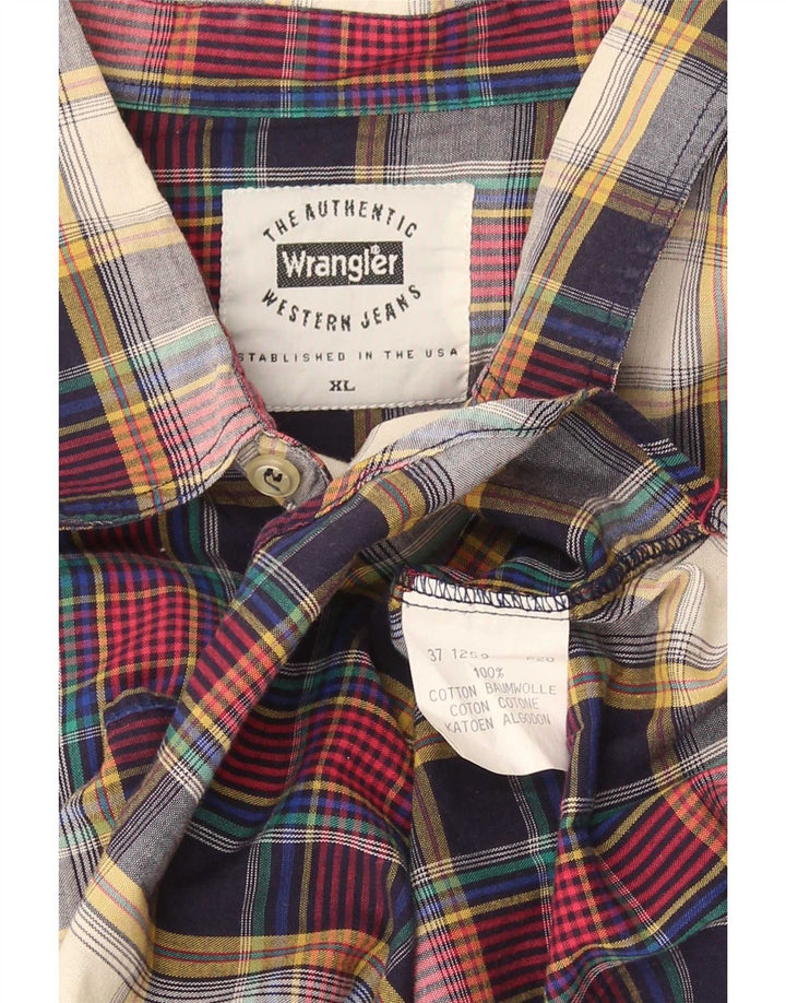 Wrangler Chłopięca koszula flanelowa 15-16 lat XL, wielokolorowa, bawełniana w kratę