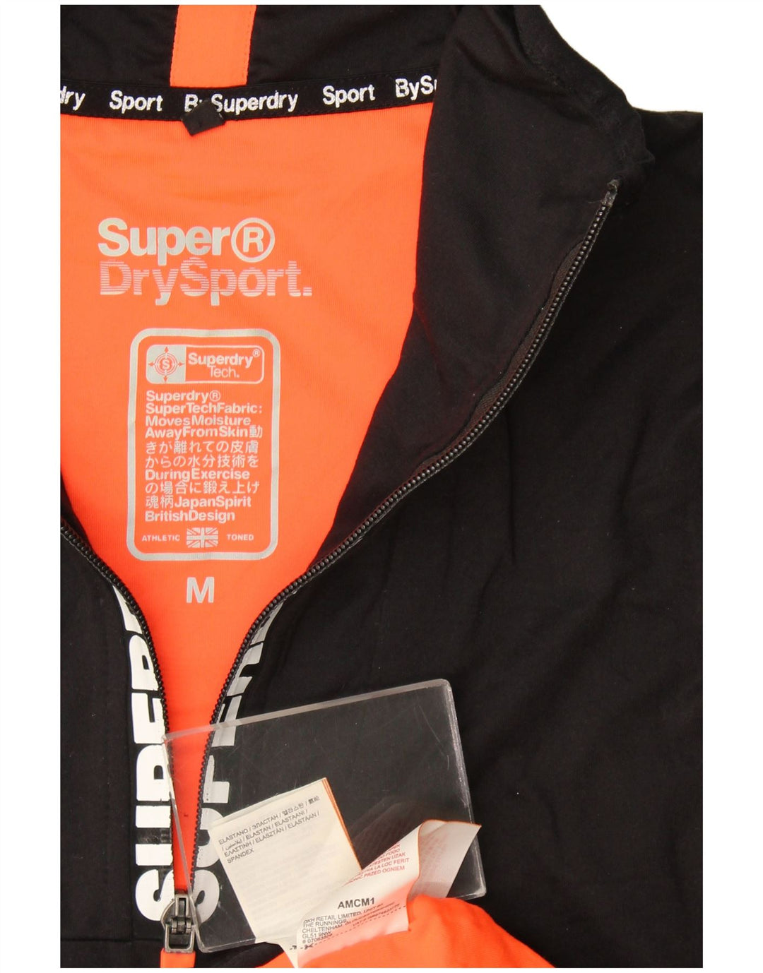 Męski dres Superdry z grafiką i zamkiem pod szyją, średni czarny