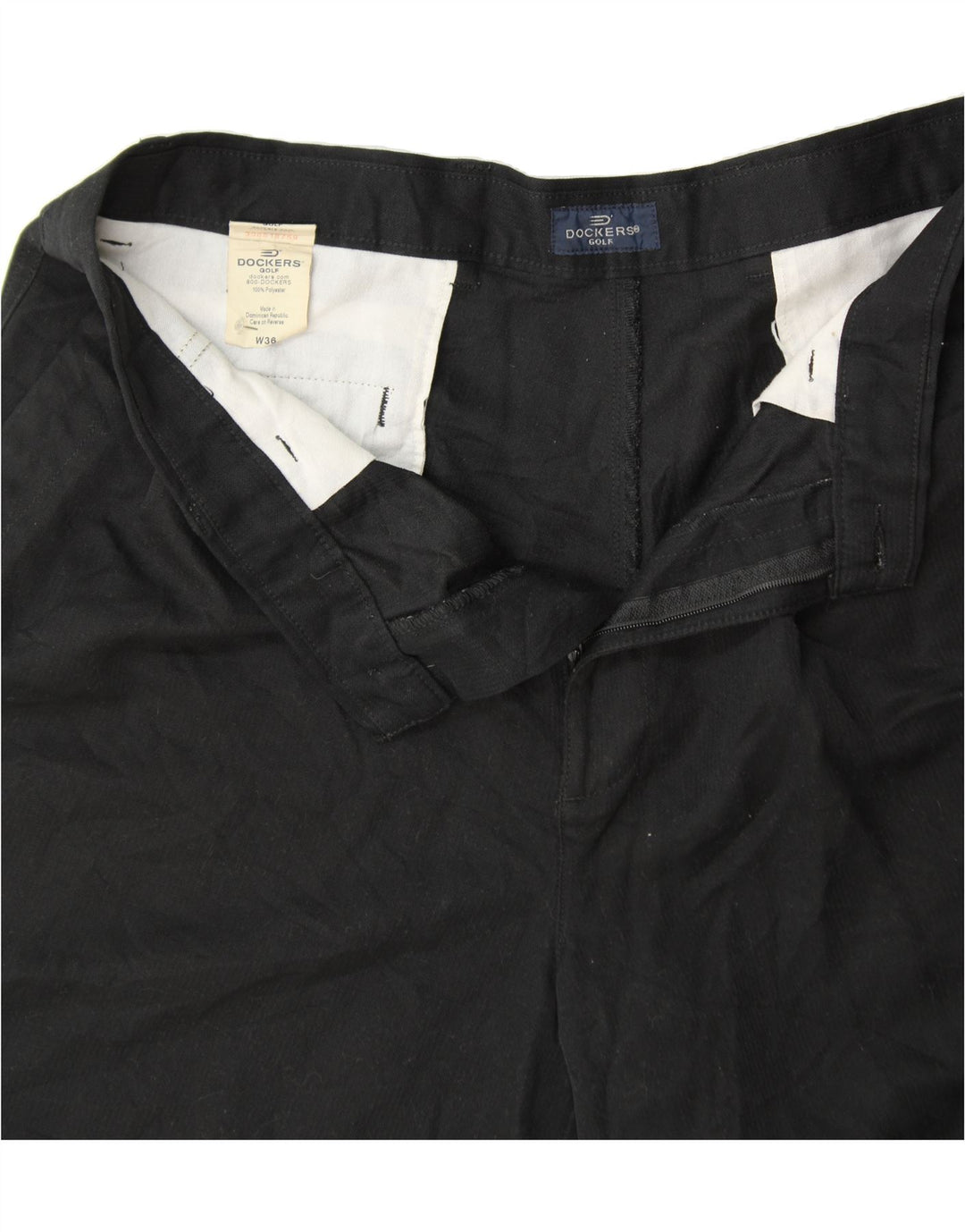 DOCKERS Mens Golf Chino Shorts W36 Large  Black Polyester Vintage Dockers and Second-Hand Dockers from Messina Hembry 